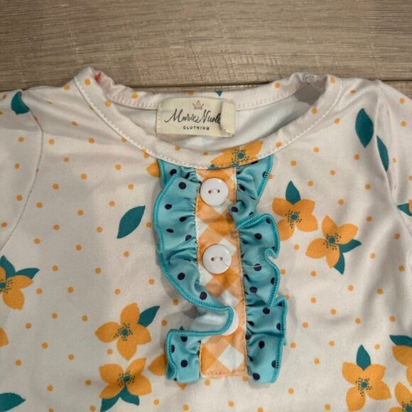 MARIE NICOLE GREEN AND ORANGE GIRLS ONE PIECE OUTFIT 3-6 MONTH - Picture 3 of 5